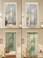 rideau translucide moderne motif floral porte vert clair dimension 100x200cm