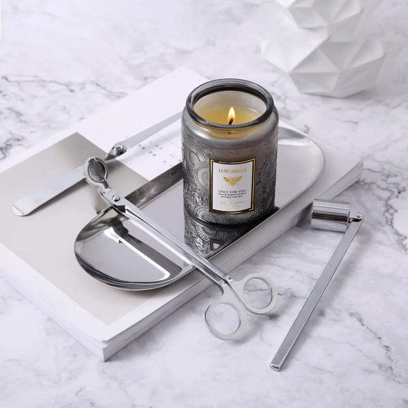 bougies parfumées soja aromathérapie gris métallisé dentelle élégantes decoration maison sérénité Baltic Amber Misty