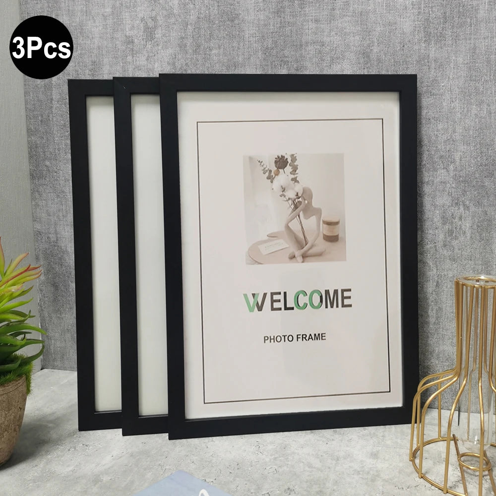 cadre photo bois rectangulaire contemporain mur table motifs floraux abstraits