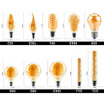 ampoules filament spirale dorée retro or noir opalescent e27 2200k 22w 20000h