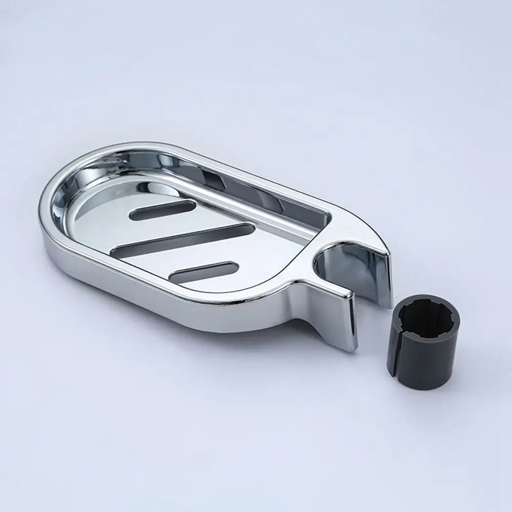 support savon argenté moderne rail coulissant réglable salle bain douche fixations grille 22mm 24mm