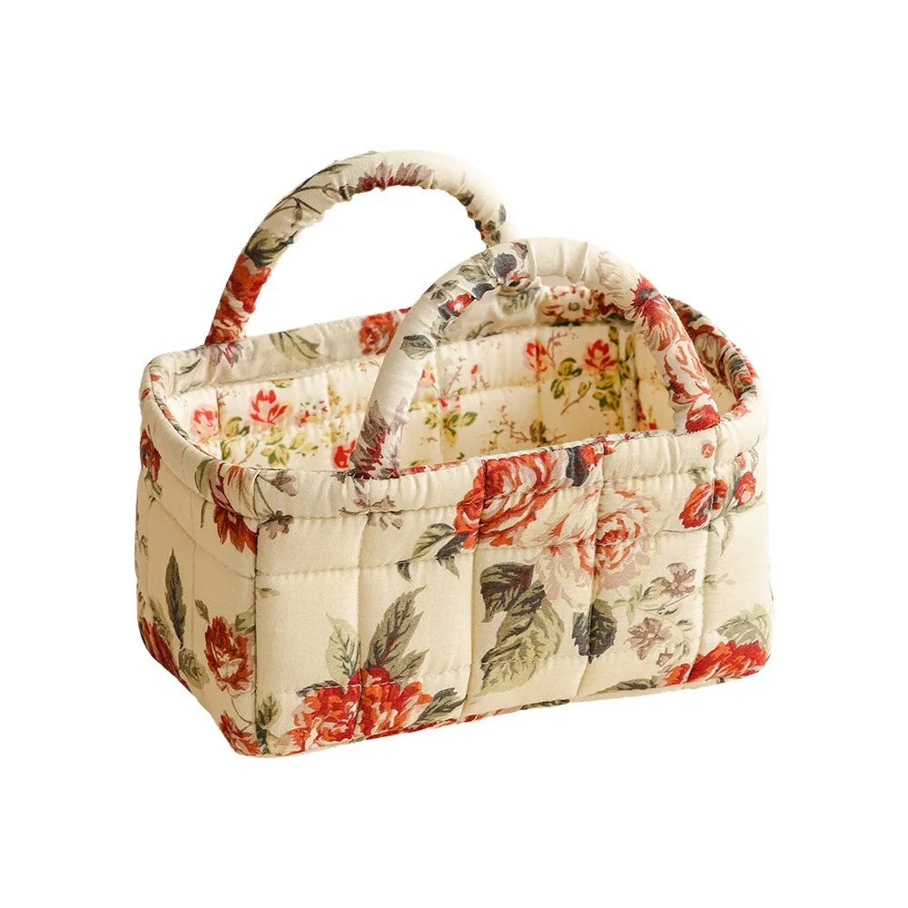 sac main femme vintage motif fleuri multicolore poignées grande capacité rétro