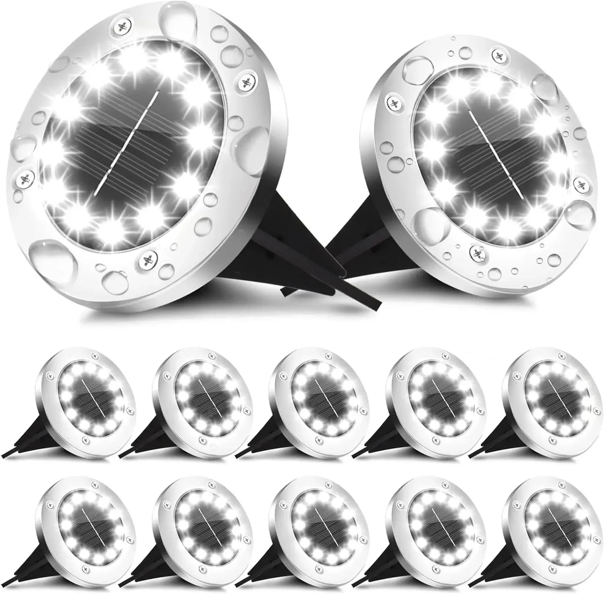 lampe solaire jardin piquet bois acier inoxydable led extérieur cour allée terrasse moderne