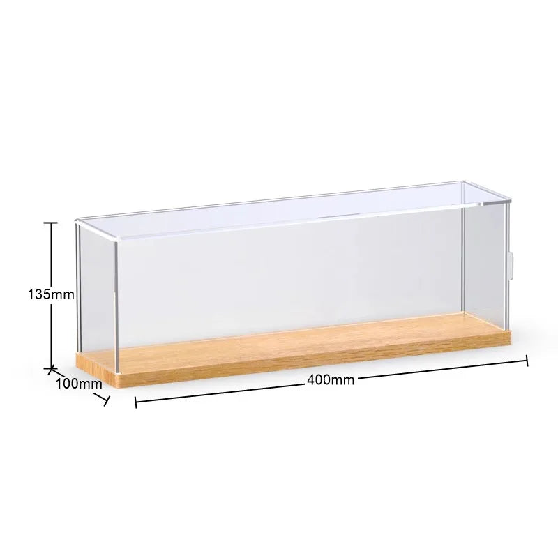 étagère figurines transparente moderne bois clair réutilisable pliable organisateur collection carrée respectueuse environnement minimaliste