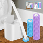 brosse wc remplacement tête jetable 18 36pcs long manche hygiène durable blanc bleu violet