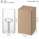 bougeoir moderne verre transparent orange pied simple décoration intérieure bougie