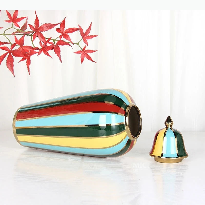 vases decoratifs couverts couleur brillants moderne decoration maison rouge vert bleu