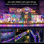 guirlande lumineuse led multicolore verre moderne étanche ip67 10m 15m 20m bluetooth musique diy