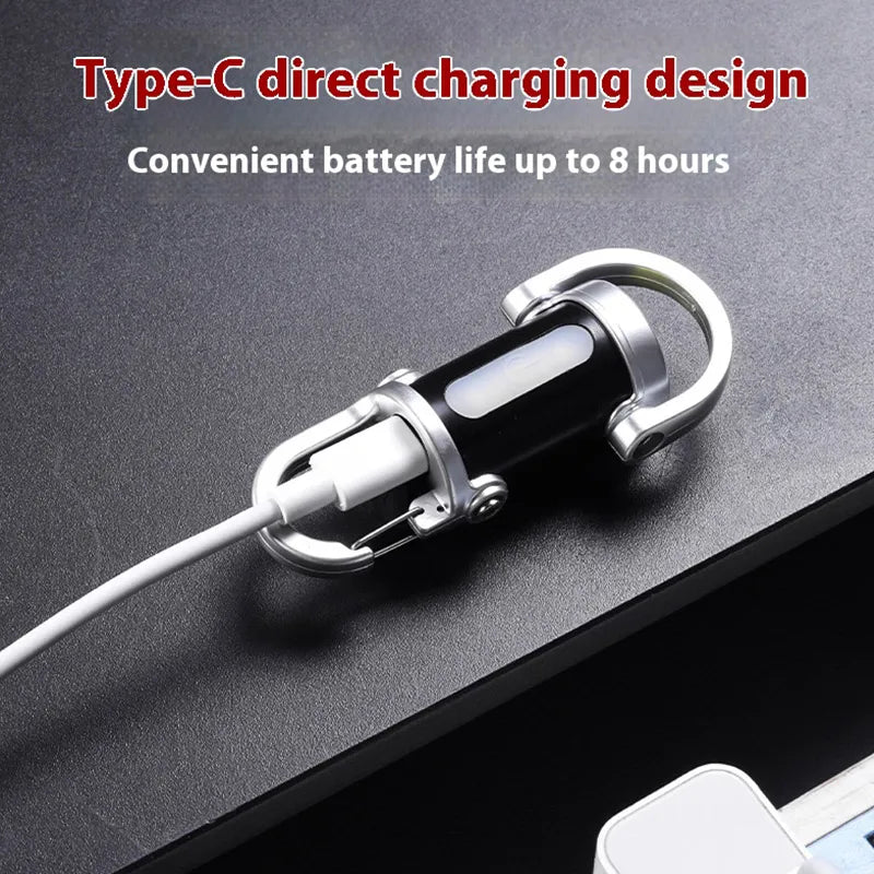 lampe poche rechargeable 800 lumens keychain noir anneaux porte clés modes contrôle moderne compact