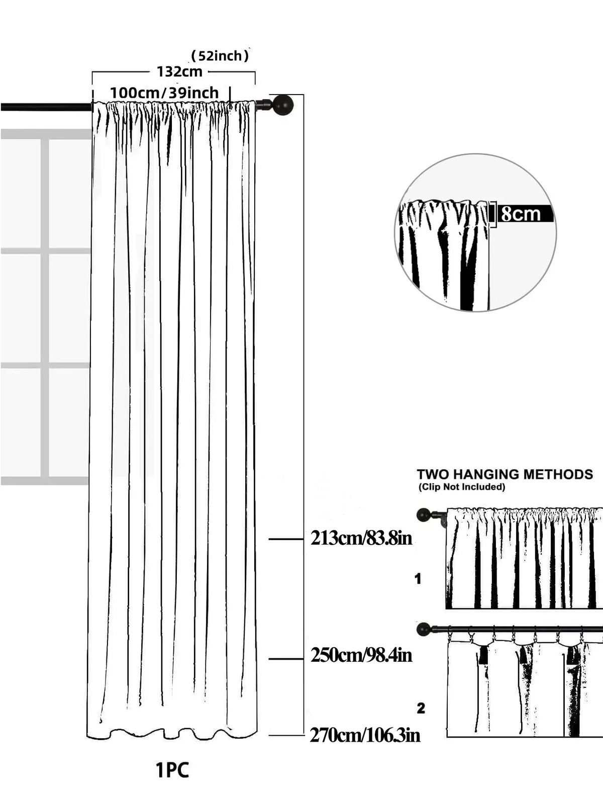 rideau tulle feuilles stylisées blanc gris moderne fenêtre 100cm 200cm clips