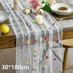 table chevet brodée fleurs transparente couleur blanc jaune vert rose bleu festive anniversaire mariage