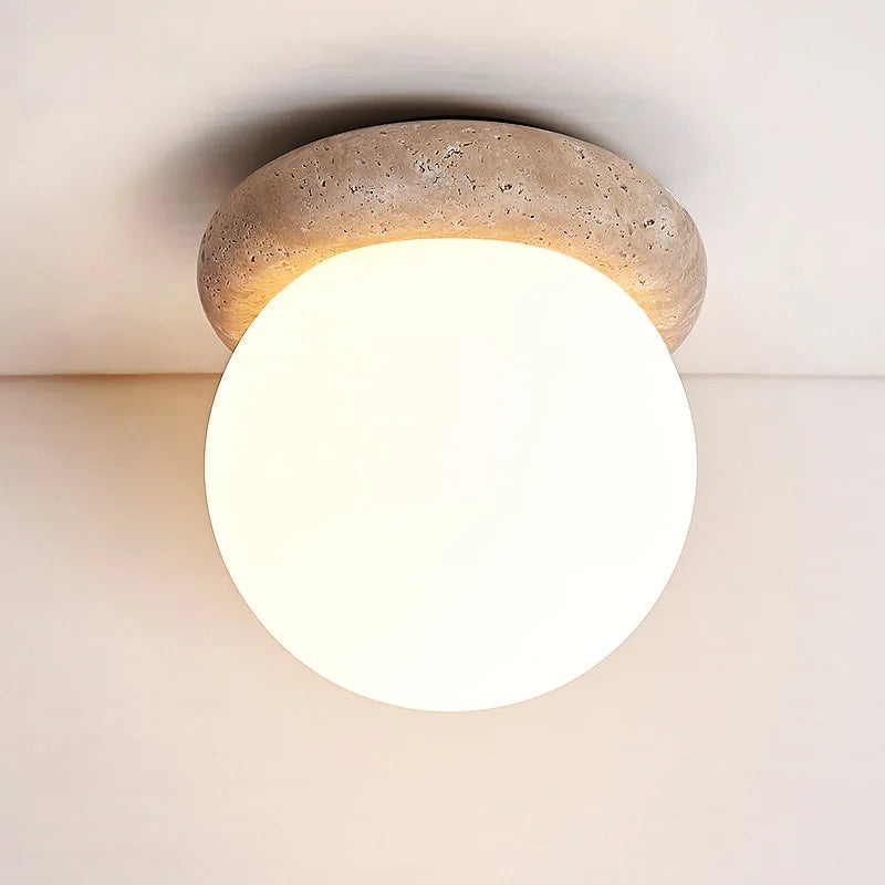 lampe murale moderne pierre beige verre blanc led minimaliste chambre salle bain 4000k 3000k