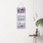 Cadres mural vintage multi compartiments corde texture grunge blanc noir roseclair bleumarin