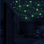 sticker lumineux étoiles vert fluo moderne adhésif chambre enfant décoration mur pièce