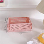 panier pliable moderne beige rose bleu grille ventilation clips latéraux