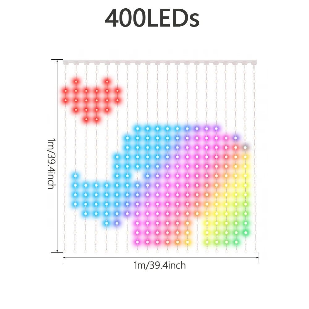 toile lumineuse led rouge blanche bleue étoiles motif abstrait changement couleur synchronisation musicale diy