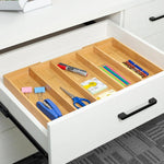 organisateur tiroir cuisine bambou réglable vaisselle couteaux fourchettes cuillères pince sel moderne