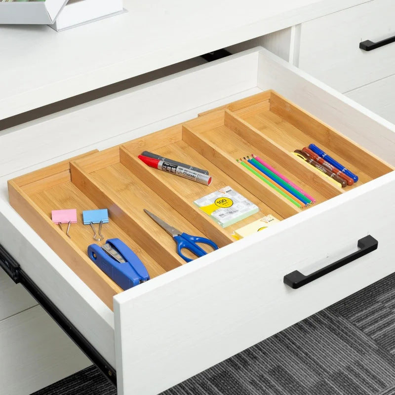 organisateur tiroir cuisine bambou réglable vaisselle couteaux fourchettes cuillères pince sel moderne
