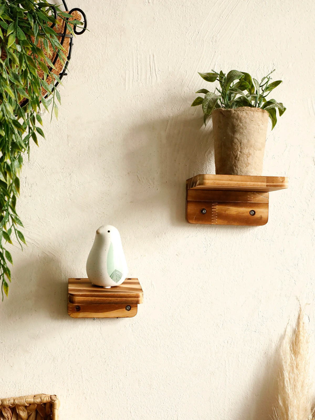étagère murale bois moderne étagères murales deco maison présentoir salon pot fleur