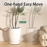 supports rotatifs pots fleurs blancs rond minimalistes roulettes pivotantes plastique opaques