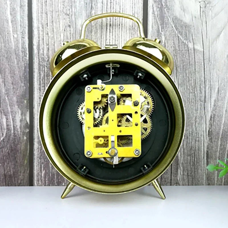 horloge réveil antique or blanc vintage faces uniques illustrations pastorales chambre coucher