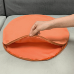 housse coussin velours 40cm ronde fermeture eclaire non toxique polyestre maison decorative confortable