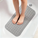 tapis bain antidérapant pvc ventouses trous drainage moderne gris blanc