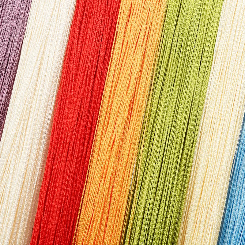 rideaux modernes semi transparents franges violet rouge orange vert jaune rose bleu beige