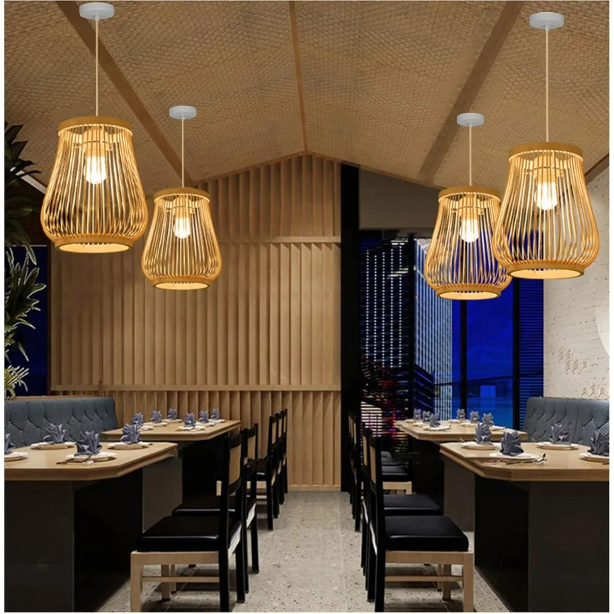 lampe suspendue rattan spirale moderne minimaliste naturel led 90 260v e27