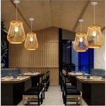 lampe suspendue rattan spirale moderne minimaliste naturel led 90 260v e27