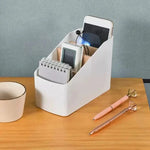 organisateur compartiments rangement moderne noir blanc minimaliste télécommandes smartphonesstylos lunettes