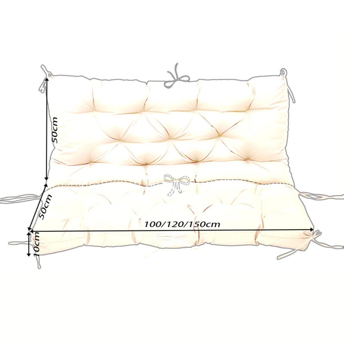 coussin balançoire extérieur gris capitonné imperméable rubans fixation banc jardin moderne