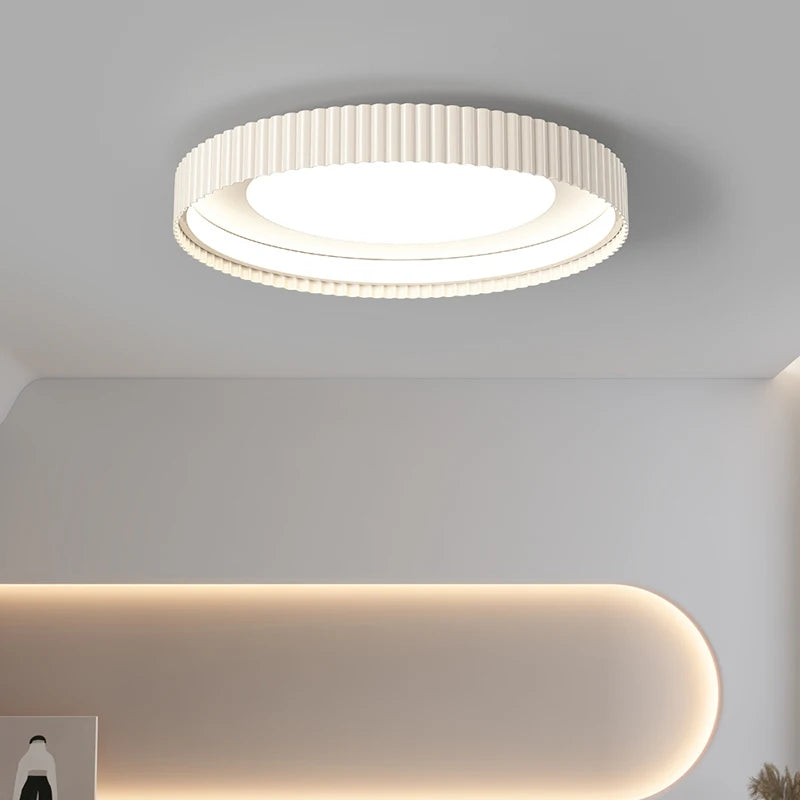 plafonnier led moderne blanc rayures verticales éclairage intérieur chambre salon télécommande flux lumineux 249
