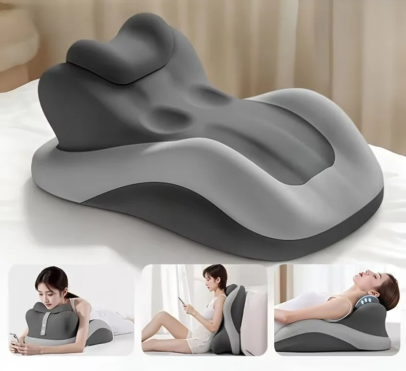 coussin ergonomique lecture lit lecture téléphone repos dos gris foncé moelleux soutien corps confort