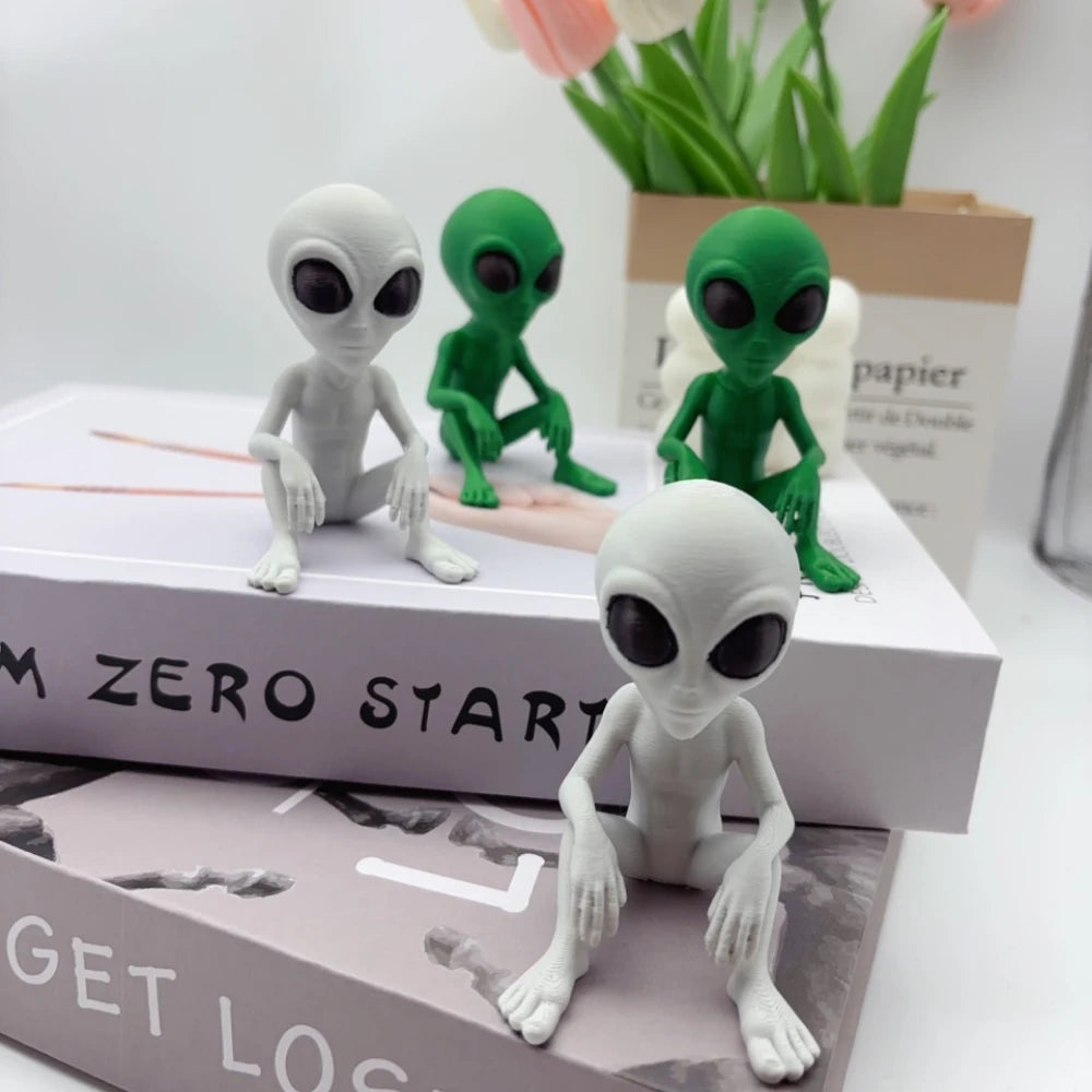 statues extraterrestres vert gris clair moderne figurines aliens décor intérieur extérieur