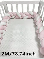 coussin lit tressé berceau bébé protection lit enfant doux blanc rose gris