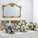 bouquets fleurs artificielles blanc rose bleu vert décoration maison anniversaire mariage party événement