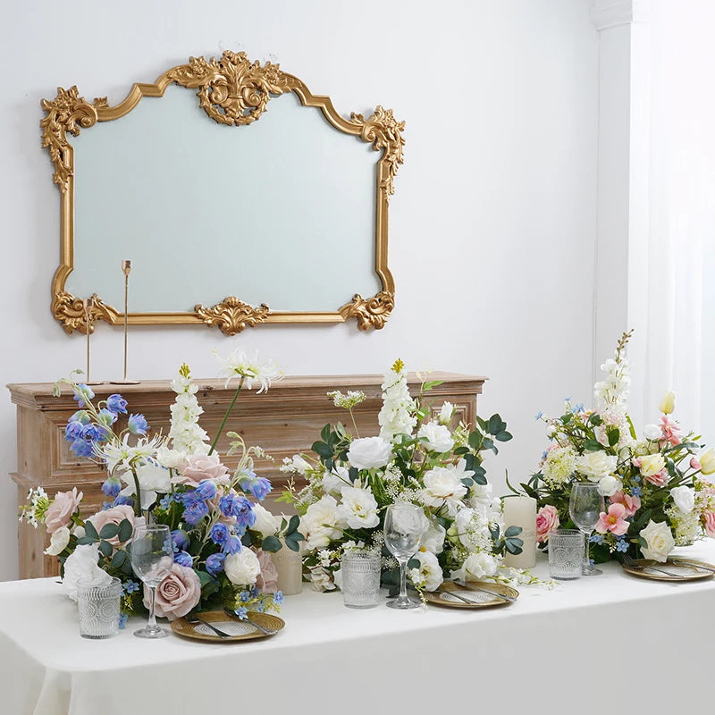 bouquets fleurs artificielles blanc rose bleu vert décoration maison anniversaire mariage party événement