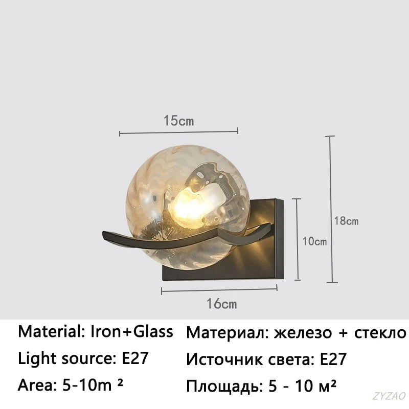 applique murale moderne verre texturé transparent éclairage led fixée mur contemporain chambre veilleuse