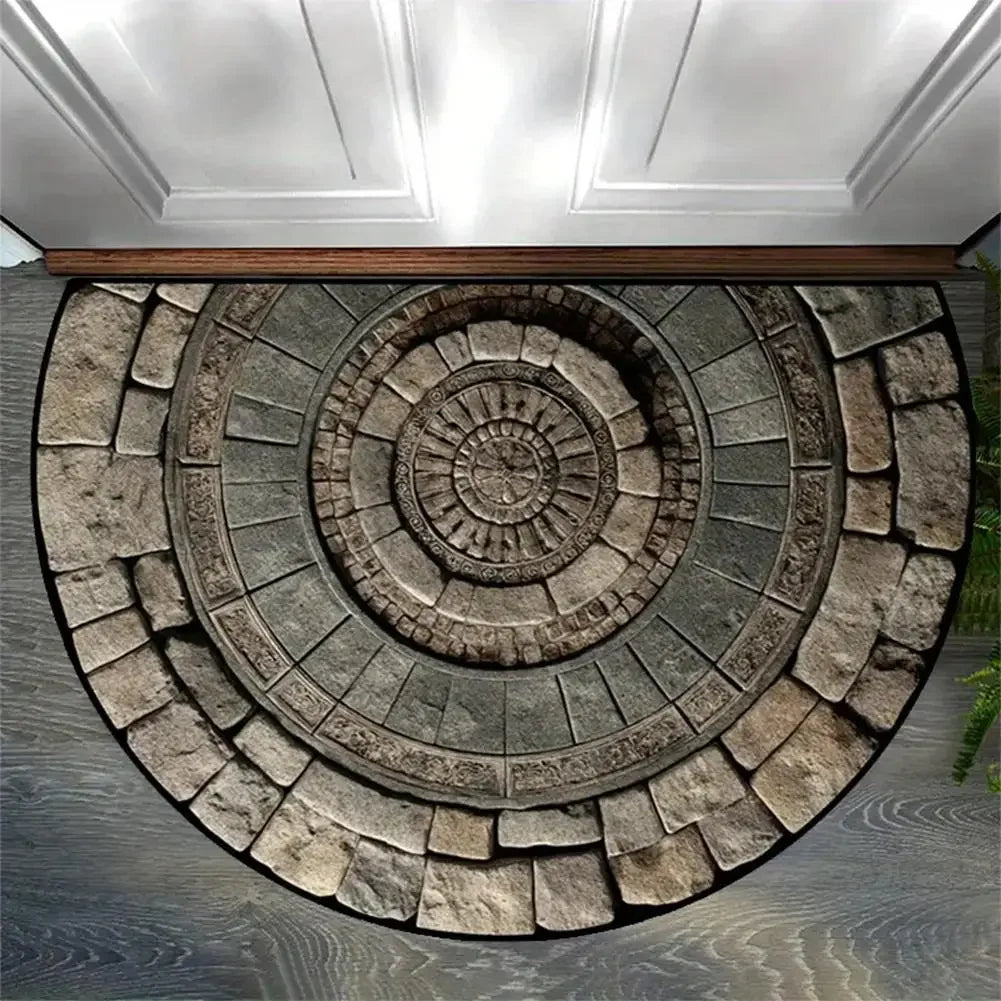 tapis d'entrée multicolore mosaïque antidérapant motif géométrique moderne classique