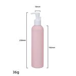 flacon cosmétique rose pâle 200ml 300ml bouchon blanc moderne salon