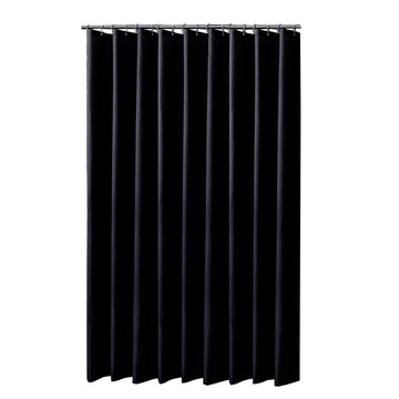 rideau douche noir imperméable moderne lisse plissé opaque minimaliste