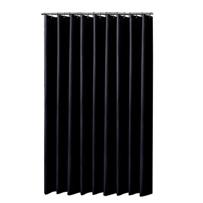 rideau douche noir imperméable moderne lisse plissé opaque minimaliste