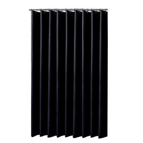 rideau douche noir imperméable moderne lisse plissé opaque minimaliste