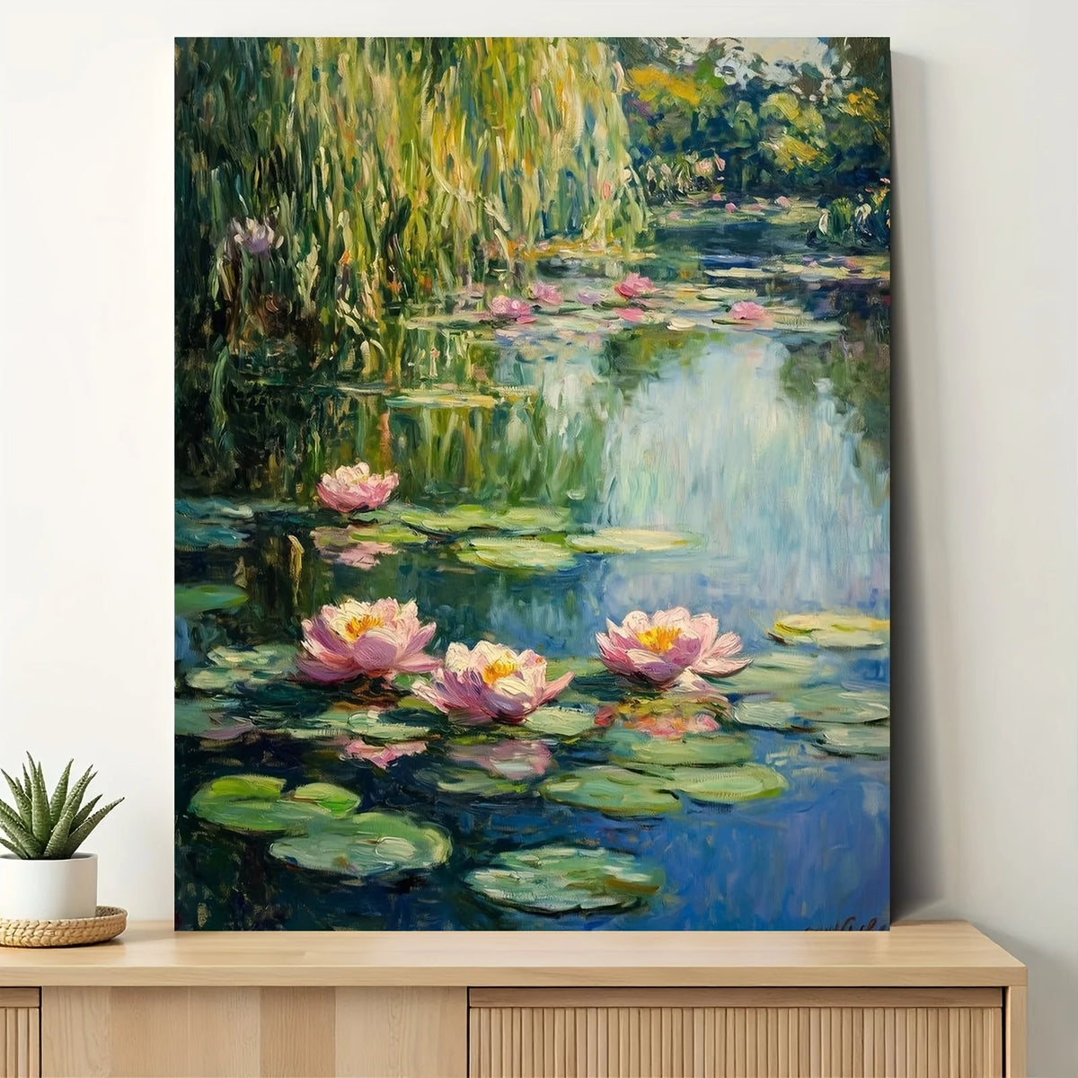 peinture acrylique toile numéros water lily fleurs paysage fluvial diy decoration murale kit