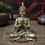 statue bouddha dorée détaillée classique traditionnel ornement feng shui maison artisanat résine
