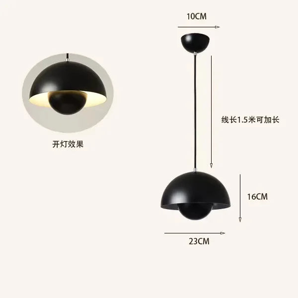 suspension lumineuse moderne sphérique métal jaune rose rouge vert beige doré
