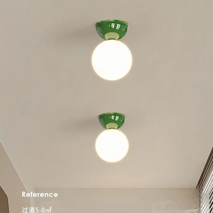 plafonnier moderne minimaliste verre opaque ampoule led g9 rouge blanc vert
