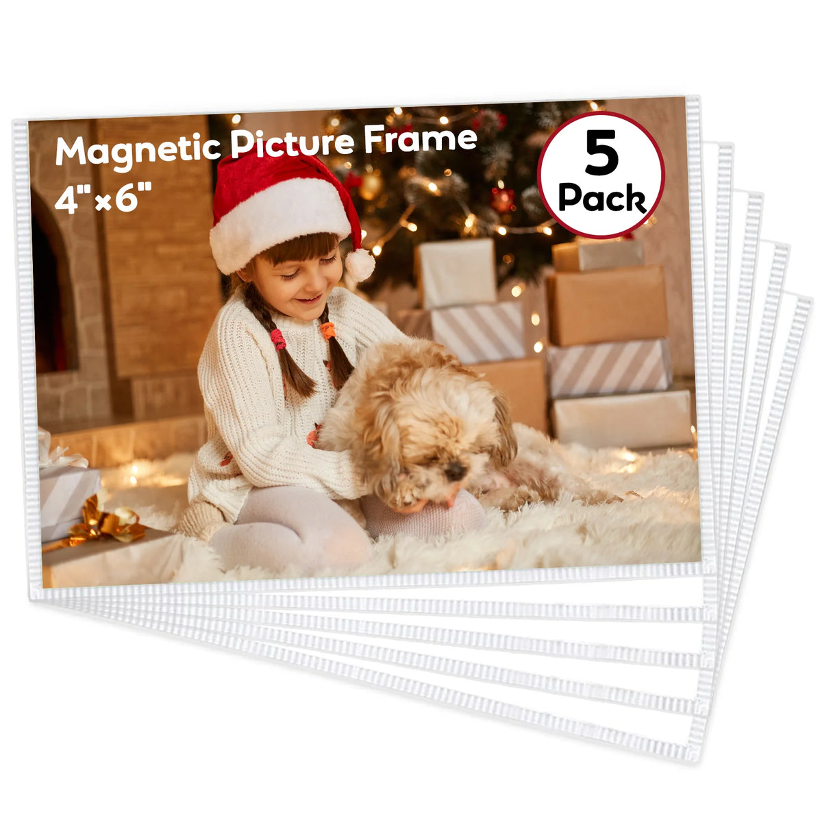 cadres photo magnétiques blancs transparents modernes adhésifs réutilisables 4x6 pouces pack