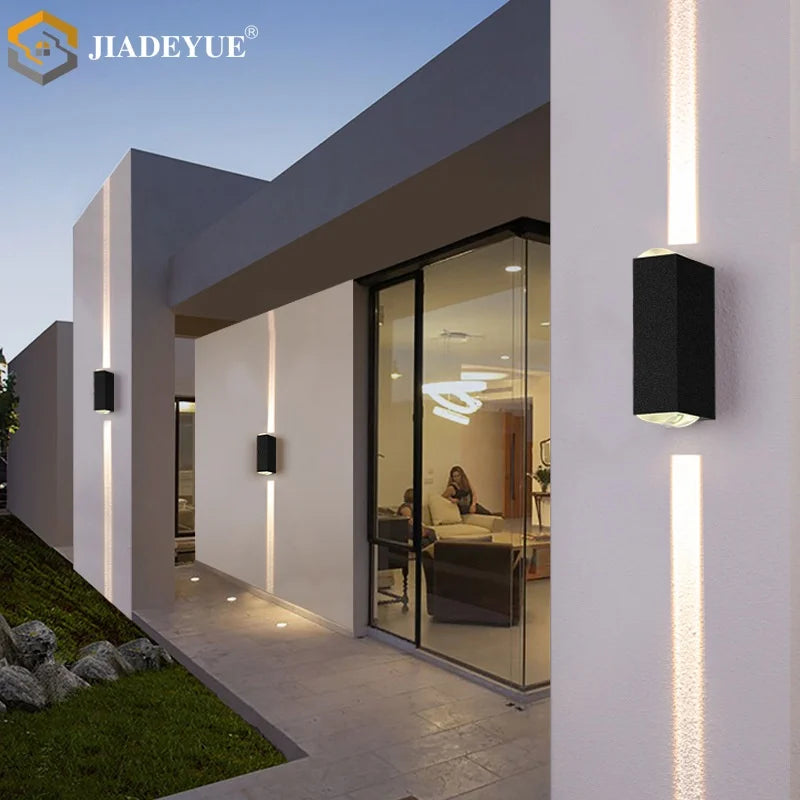 projecteur mural led moderne noir ip65 adhésif trois faisceaux allée couloir escalier porteextérieur